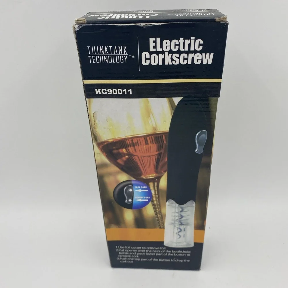 ThinkTank Technology Electric Corkscrew Black KC90011 Rechargeable Bar Kitchen